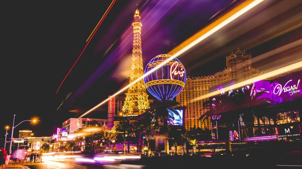 las vegas at night.